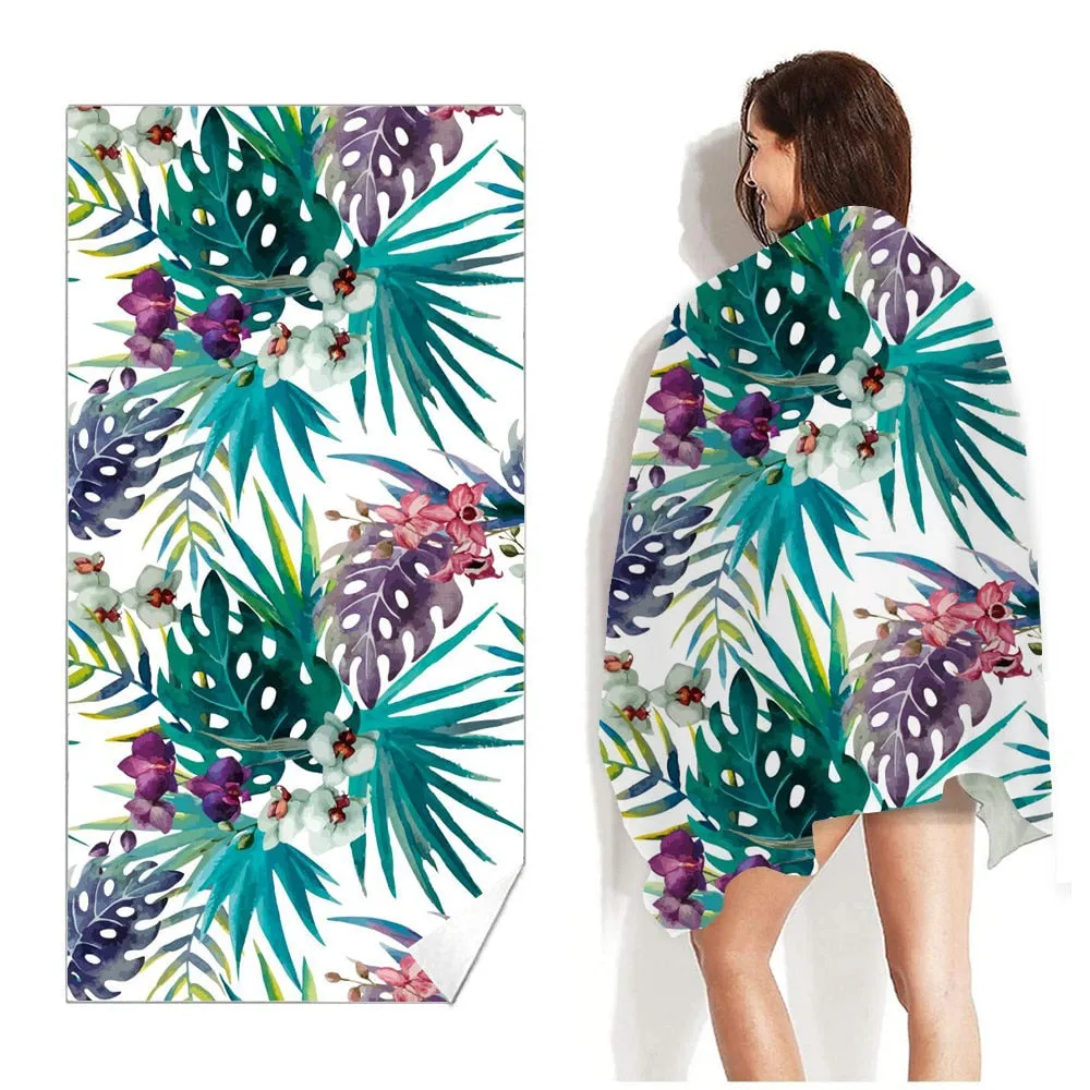 Printed Beach Towel Outdoor Water Sports Towel Quick Drying  Swimming Surf Towels  Portable Big Yoga Mat Beach Chair Blanket