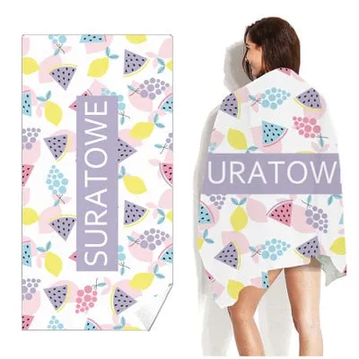 Printed Beach Towel Outdoor Water Sports Towel Quick Drying  Swimming Surf Towels  Portable Big Yoga Mat Beach Chair Blanket