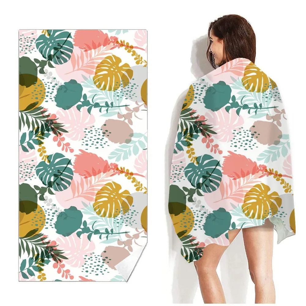 Printed Beach Towel Outdoor Water Sports Towel Quick Drying  Swimming Surf Towels  Portable Big Yoga Mat Beach Chair Blanket