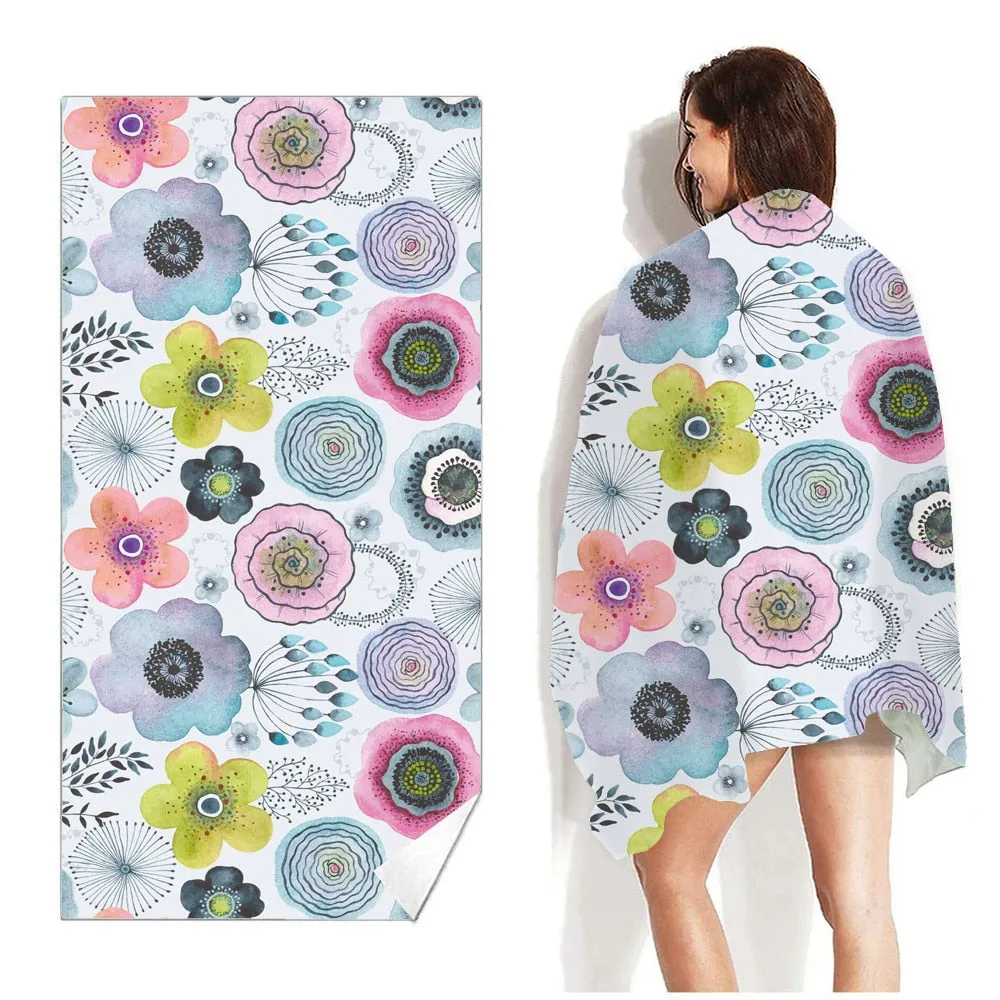 Printed Beach Towel Outdoor Water Sports Towel Quick Drying  Swimming Surf Towels  Portable Big Yoga Mat Beach Chair Blanket