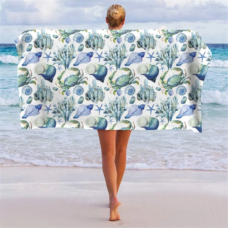 Printed Beach Towel Outdoor Water Sports Towel Quick Drying  Swimming Surf Towels  Portable Big Yoga Mat Beach Chair Blanket