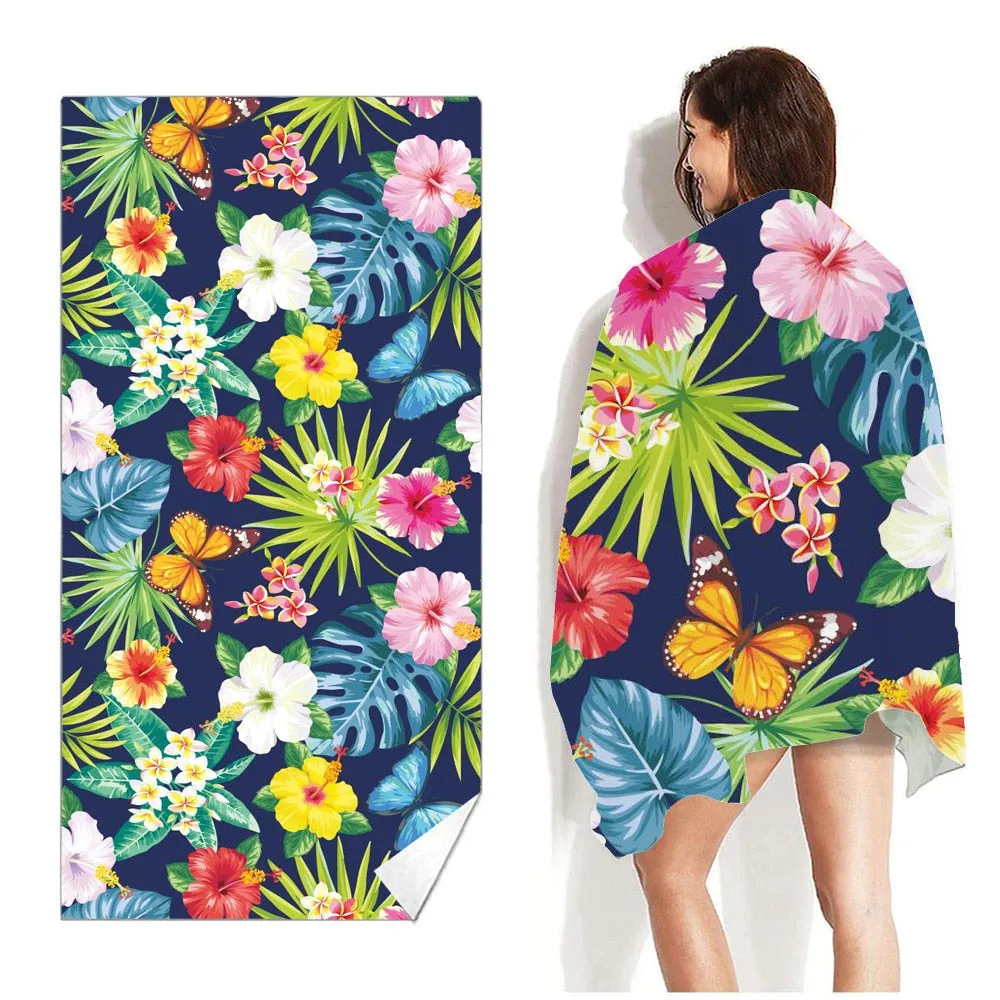 Printed Beach Towel Outdoor Water Sports Towel Quick Drying  Swimming Surf Towels  Portable Big Yoga Mat Beach Chair Blanket