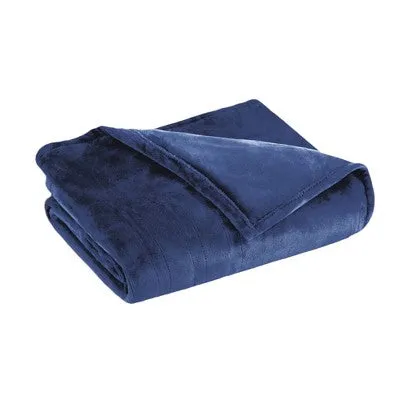 Queen Heated Blanket Navy - Brookstone