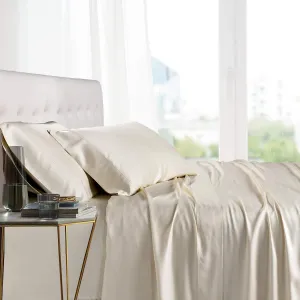 Silky Soft bed sheets 100% Rayon from Bamboo Sheet Set Ivory/Queen AD