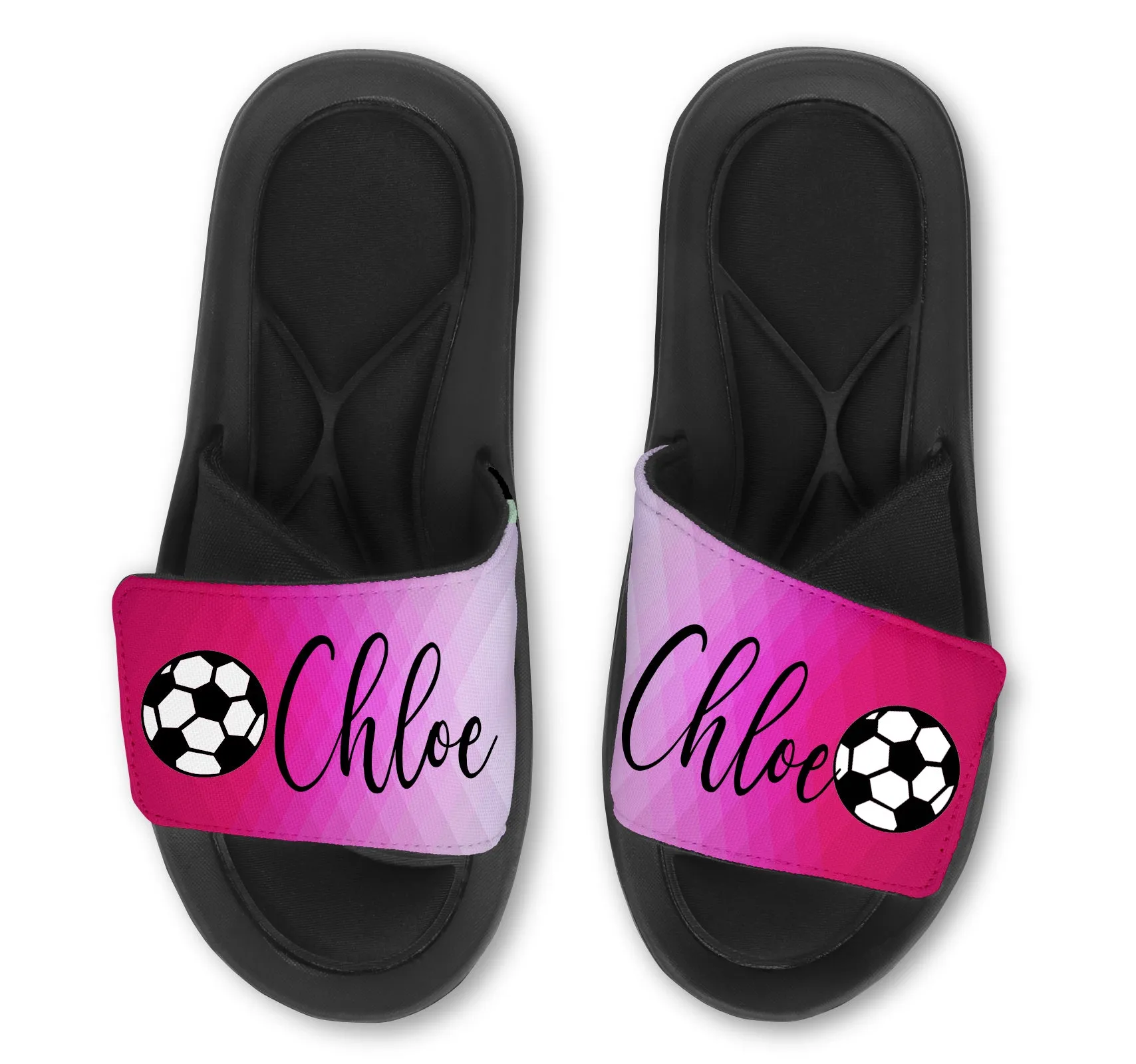 SOCCER  Abstract Custom Slides / Sandals - Choose your Background!