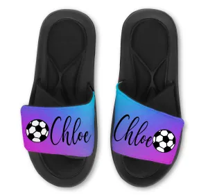 SOCCER  Abstract Custom Slides / Sandals - Choose your Background!
