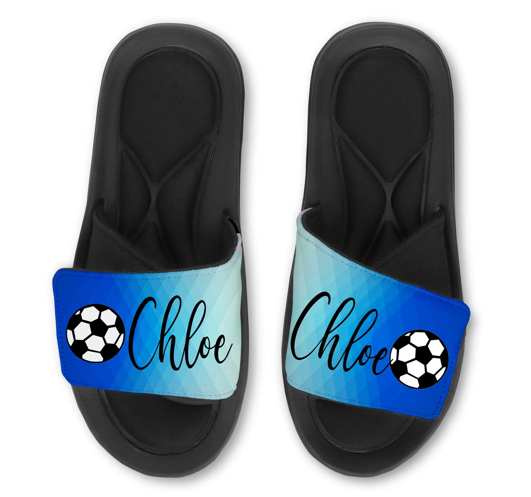 SOCCER  Abstract Custom Slides / Sandals - Choose your Background!