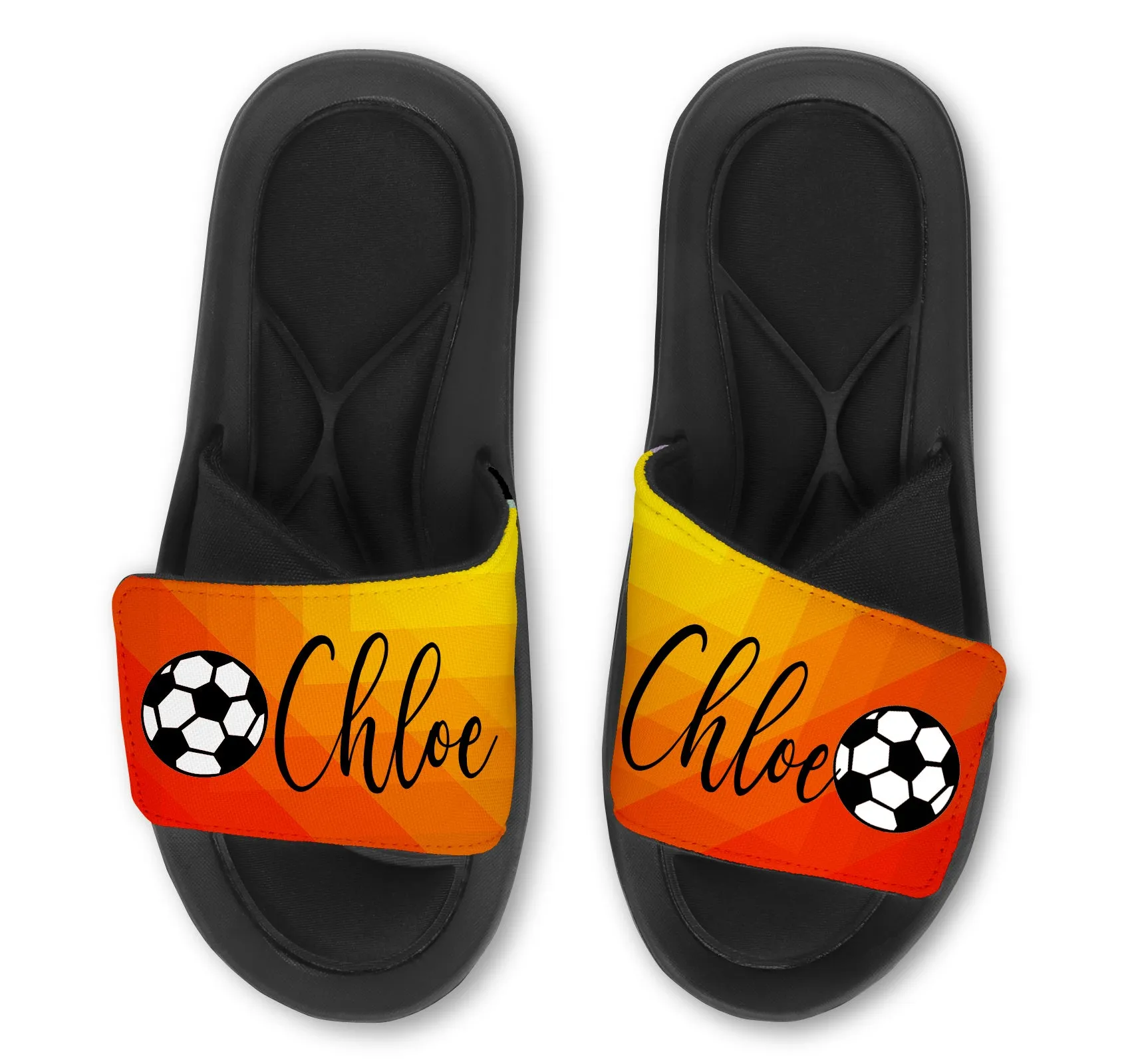 SOCCER  Abstract Custom Slides / Sandals - Choose your Background!