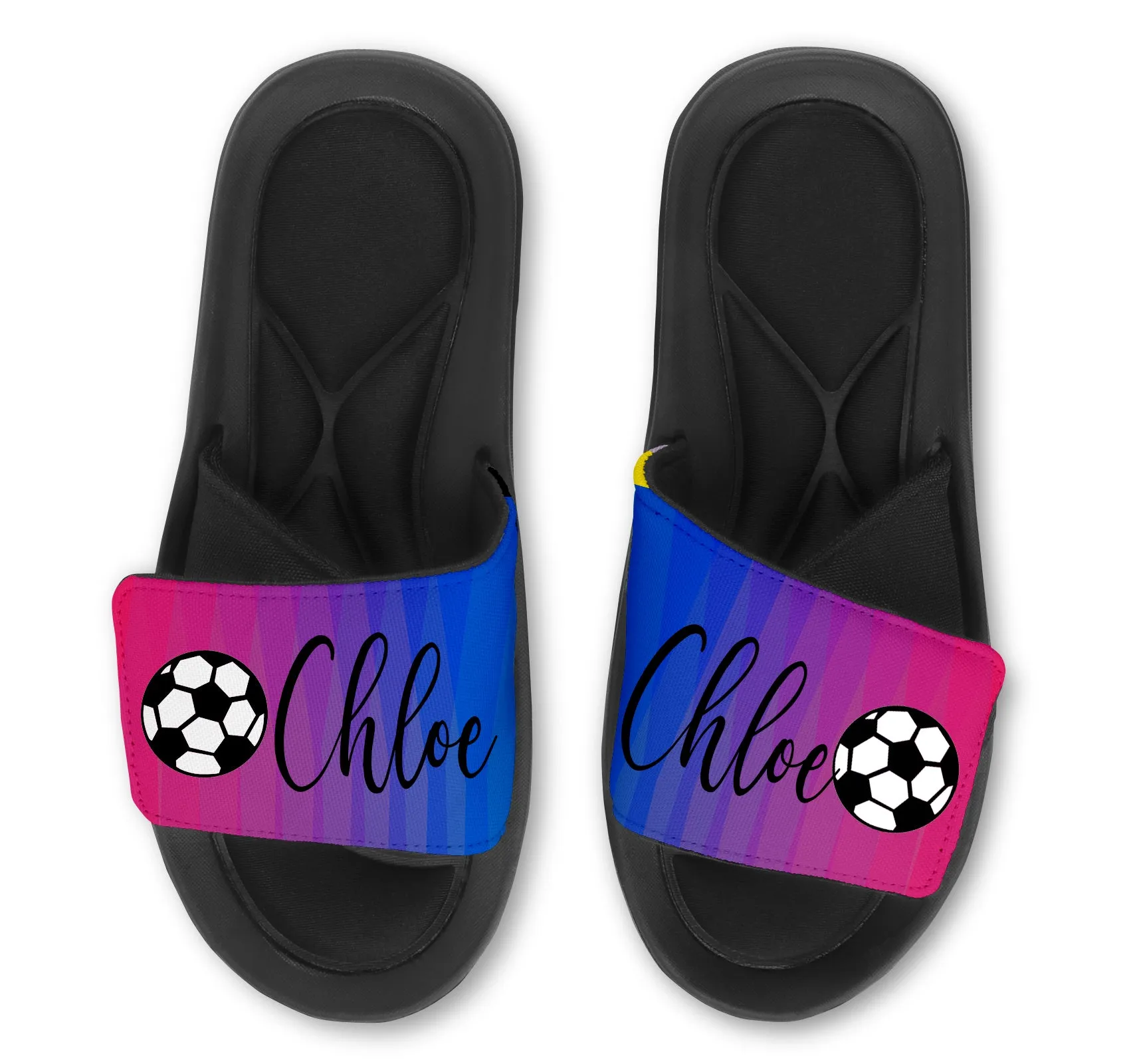SOCCER  Abstract Custom Slides / Sandals - Choose your Background!