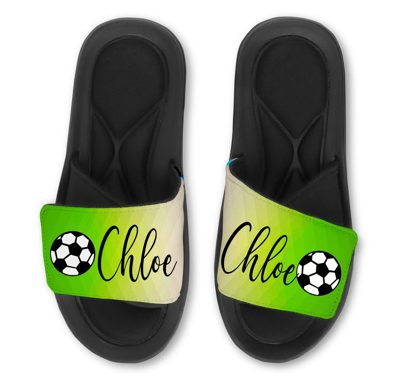 SOCCER  Abstract Custom Slides / Sandals - Choose your Background!