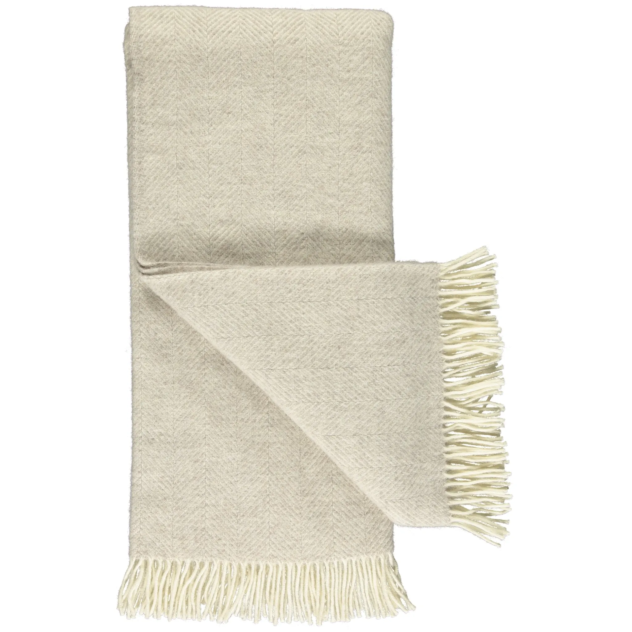 Soft Brown Fishbone Wool Throw