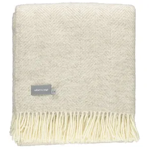 Soft Brown Fishbone Wool Throw