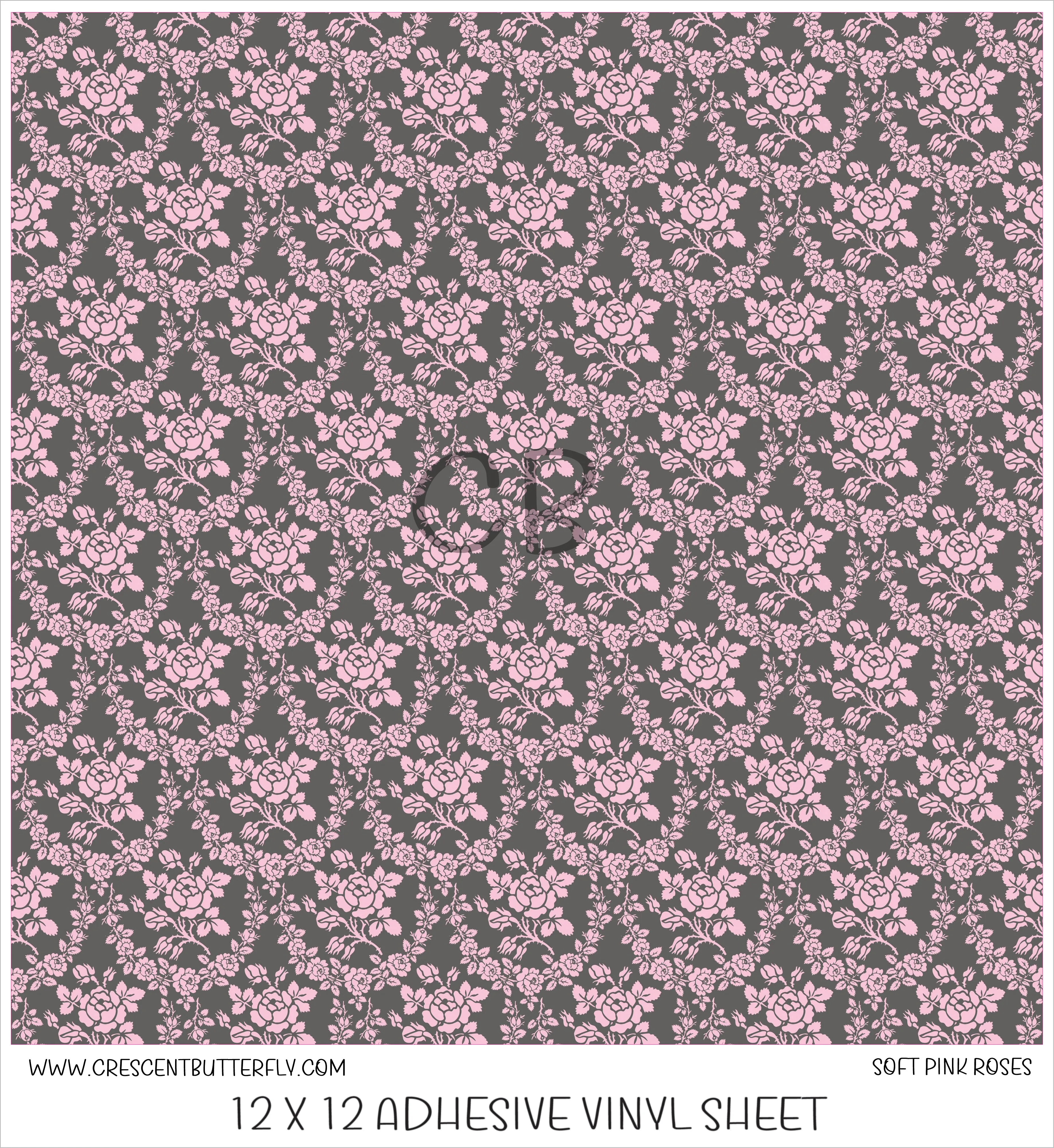 Soft Pink Roses Printed Vinyl Sheet