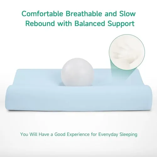 SPUER Memory Foam Bed Pillows for Side Sleepers Contouring Pillow with Soft & Supportive and Breathable Cover for Sleeping Standard Size
