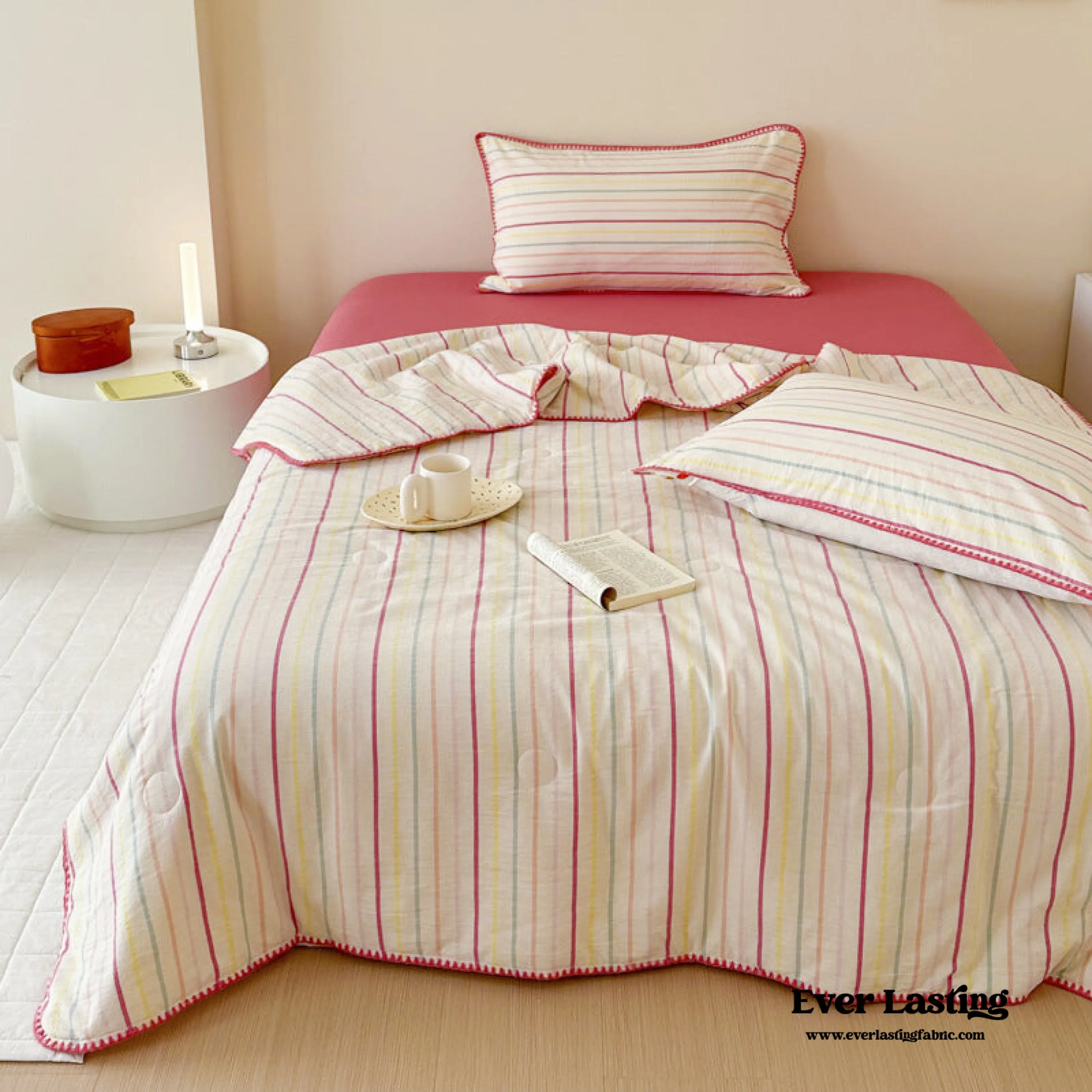 Striped Breathable Blanket Set / Yellow