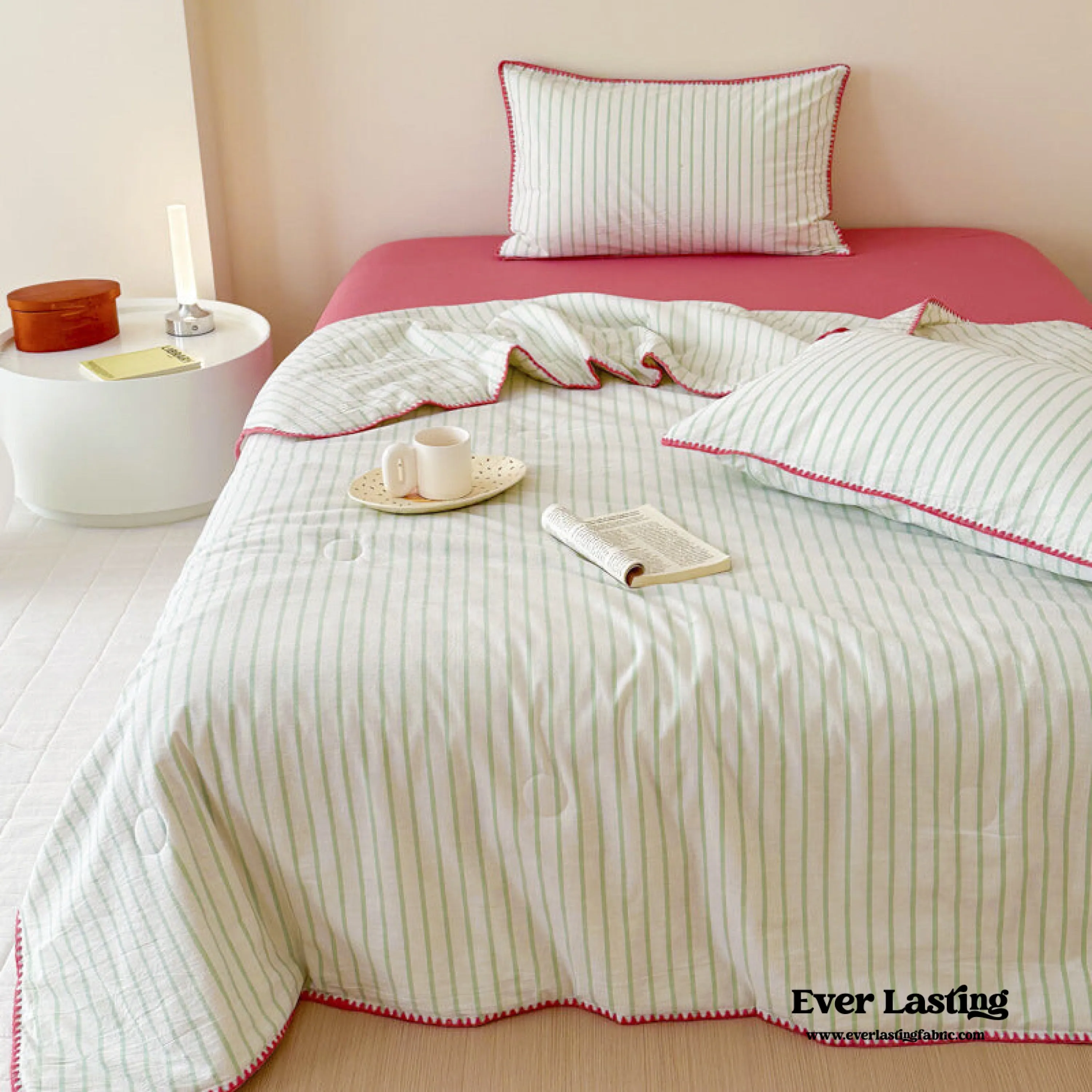 Striped Breathable Blanket Set / Yellow