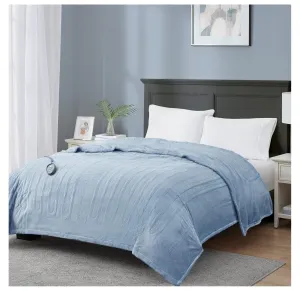 versatile Heated Blanket Full Size with Auto Shut Off, Plush Electric Blankets with Single Control, Machine Washable with 20 Heating Levels, UL Certified | 80x84 Inch, Sapphire Blue