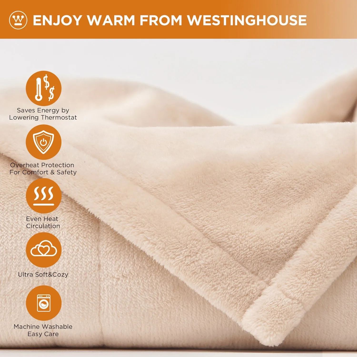 Westinghouse Heated Blanket Flannel to Flannel