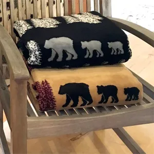Wheat Denali Bear Denali Microplush™ Rustic Lodge Throw Blanket