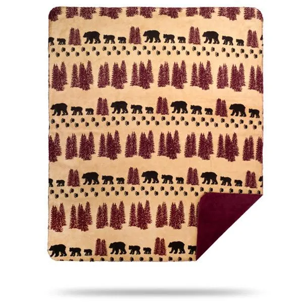 Wheat Denali Bear Denali Microplush™ Rustic Lodge Throw Blanket