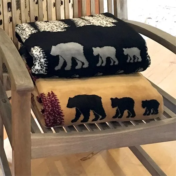 Wheat Denali Bear Denali Microplush™ Rustic Lodge Throw Blanket